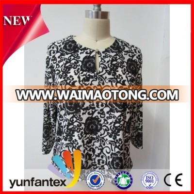 NEW summer classical black and white rose print cotton dress Yunfantex