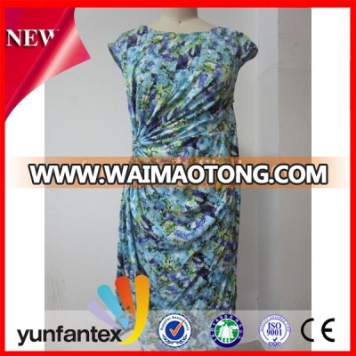 NEW summer nipped waists short sleeve flower print dress Yunfantex